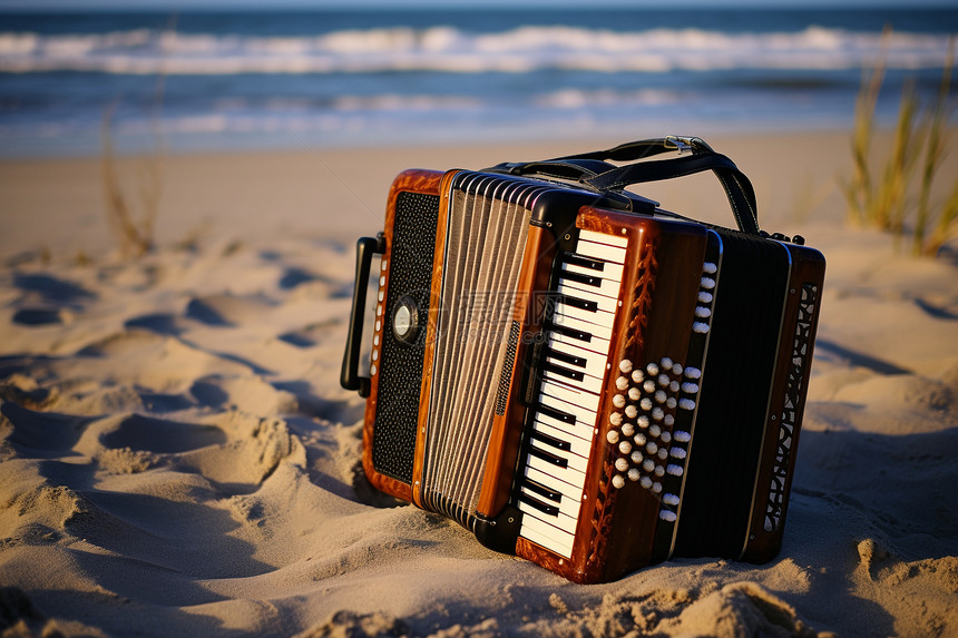 海边传统艺术的手风琴图片