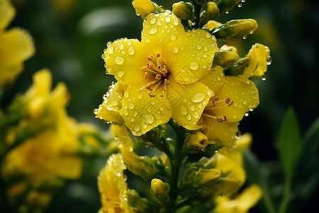 黄花上的水滴图片