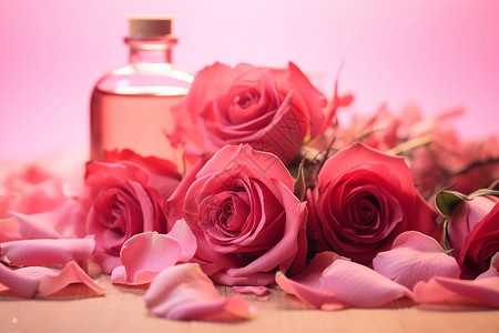 情人节的粉红色玫瑰花背景图片