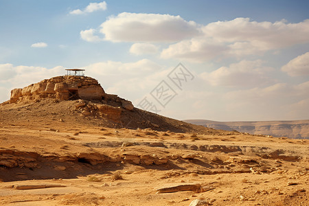 辽阔的沙漠岩石沙丘景观图片