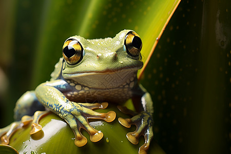 绿色的野生青蛙图片