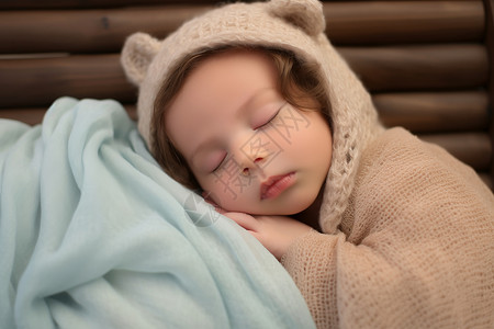 安睡中的可爱小婴儿高清图片