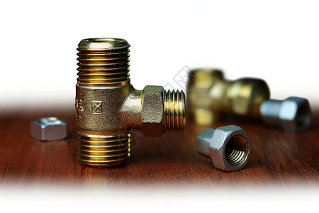 铜色的管道金属配件背景图片