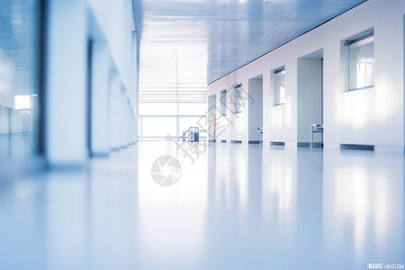 空无一人的现代医院走廊图片