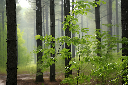 雨中的森林图片