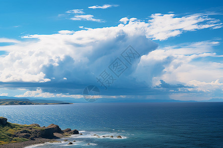 万里晴空海天一色图片