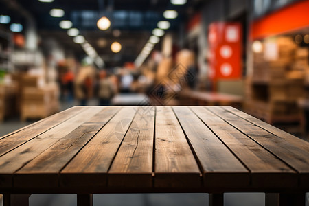 仓库中的木制桌子高清图片