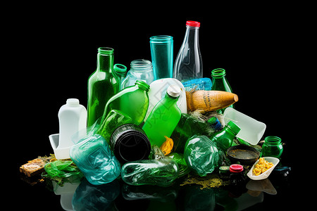 垃圾堆放塑料瓶的堆放背景