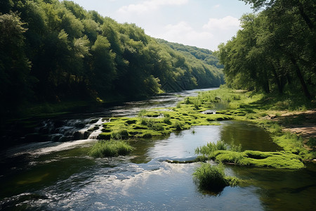清澈的森林河流图片