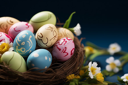 复活节装饰彩蛋背景图片