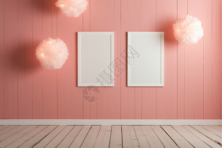 泡芙海报素材粉色的房间背景