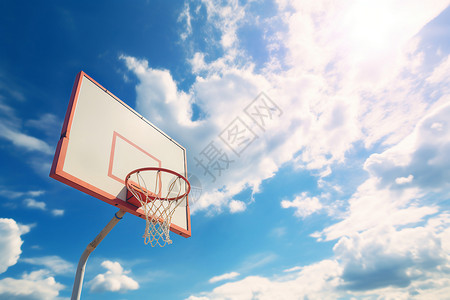 篮球天空下篮框背景图片