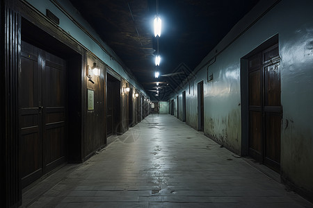 黑暗中的走廊图片