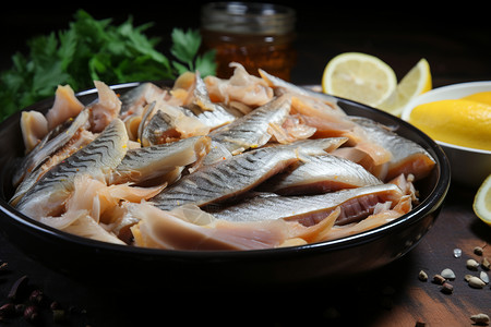 碗里的腌鱼食物腌鱼料高清图片