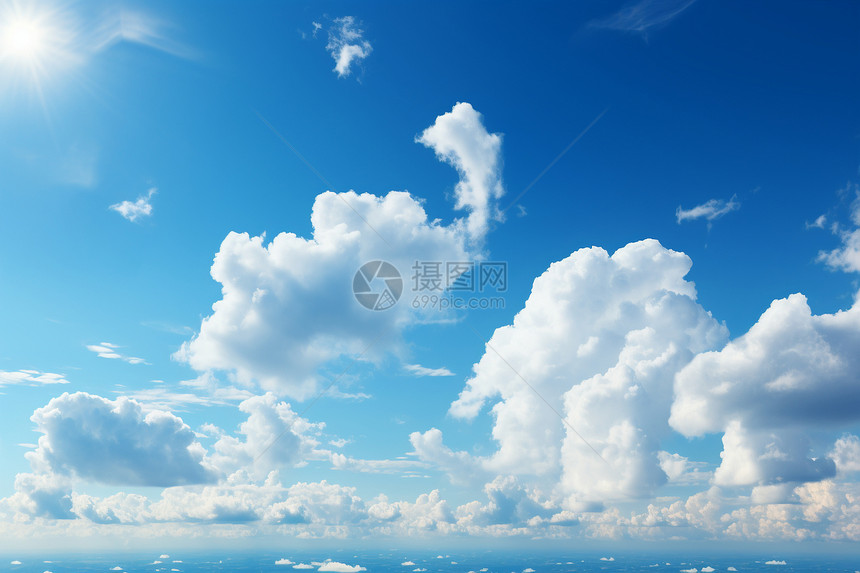 蓝天白云中的天堂图片