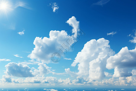 蓝天白云中的天堂背景图片