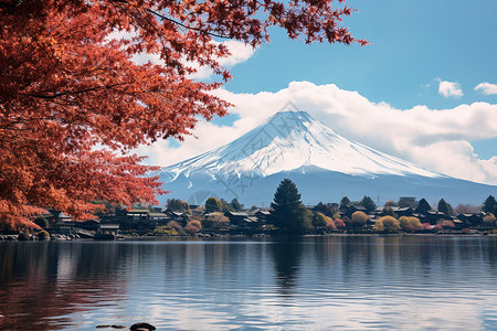 日本富士山背景图片