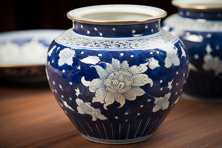 中国青花瓷设计素材陶罐高清图片