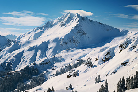 阳光下的雪山背景图片