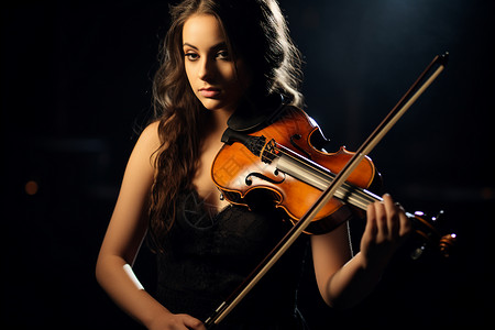 拉提琴的女孩图片