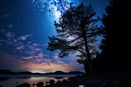 夜空中闪烁璀璨的星光图片