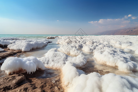 盐海中的自然盐图片