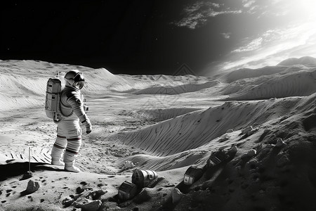 月球上的宇航员图片