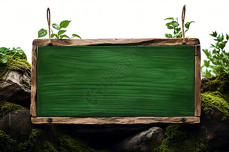 木头牌绿色生态牌背景