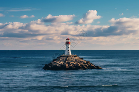 海中灯塔大海中的灯塔背景