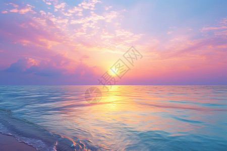 上甘棠晚霞沙滩上的日落背景
