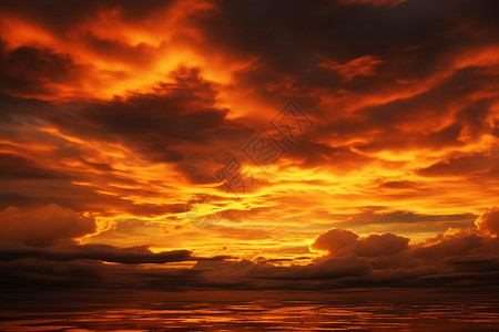 美丽的火烧云背景图片