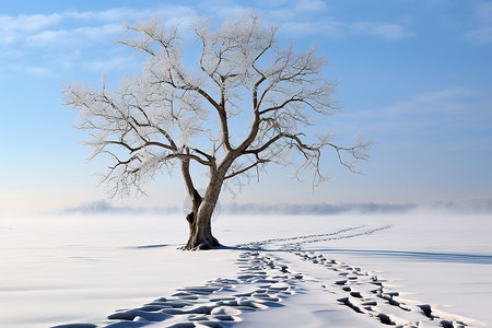 光秃秃的他积雪里光秃秃的树木背景