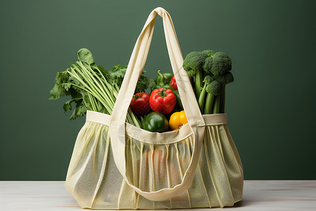 环保购物新鲜绿色环保素材购物袋背景