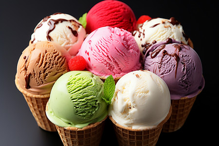 多重口味的冰淇淋图片