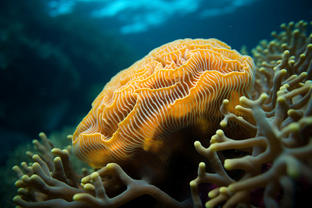 海底奇妙的黄色生物图片