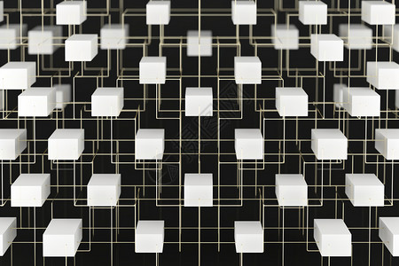 立方体装饰模块结构的白色方块设计图片