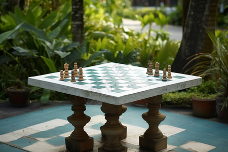 公园里的棋坛背景图片