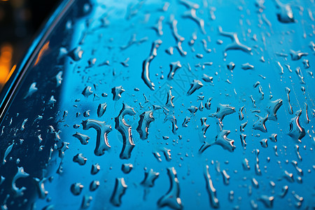 汽车透明素材雨后潮湿的车窗背景