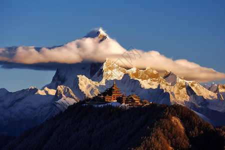 雄伟雪山背景图片