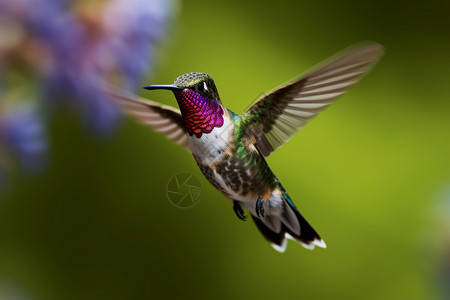 自由飞翔的蜂鸟背景图片