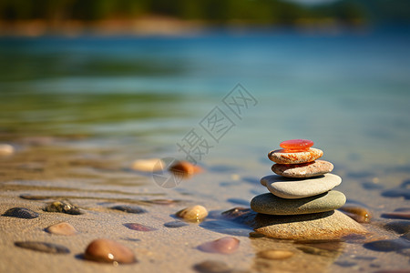 海边鹅卵石海边的一堆鹅卵石背景