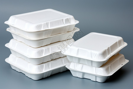白色打包盒塑料餐盒高清图片