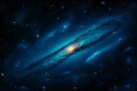 金黄色星际黑洞蓝色的星系之谜设计图片
