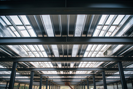 金属工厂空间工业建筑的开放空间背景