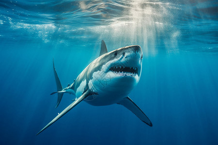 我是一只鲨鱼水下的巨齿鲨背景