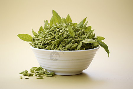 传统的绿茶茶叶图片