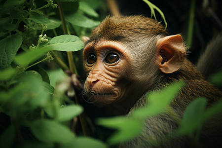 丛林中的好奇小猴图片