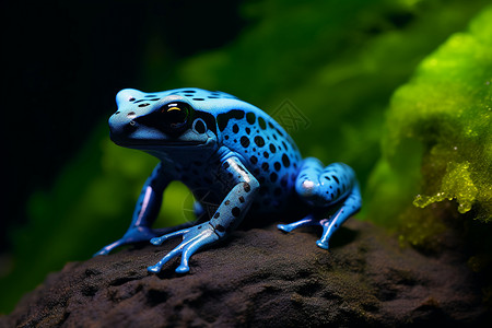 夏季青蛙夏季丛林中的蓝色青蛙背景