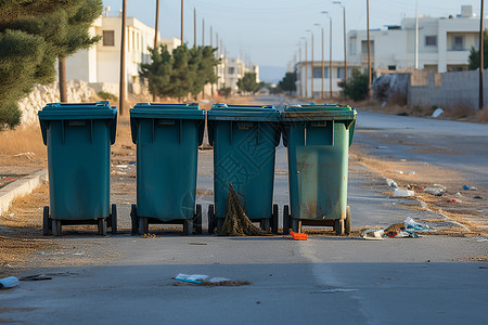 分类回收的垃圾桶高清图片