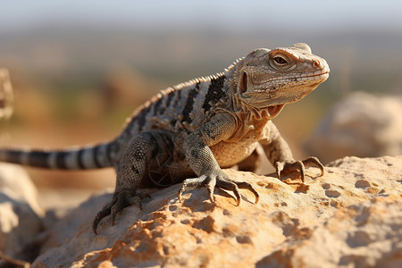 沙砾荒漠中的蜥蜴背景